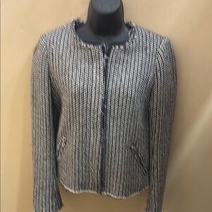 Women's Navy  and White Tweed Jacket